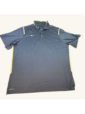 Nike Dri-FIT Polo Shirt Men’s XXL Navy Blue Short Sleeve Athletic Golf Shirt